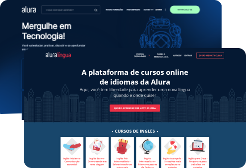tela alura plus e alura lingua